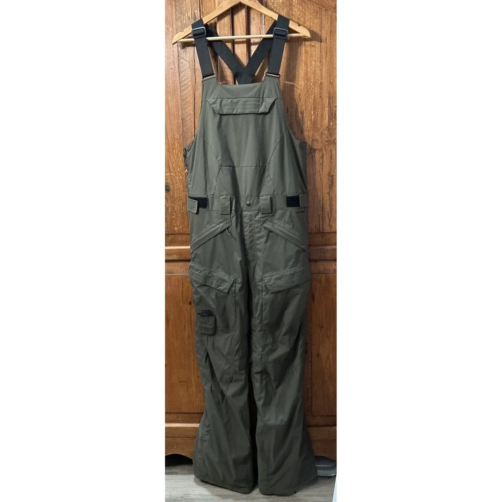 Mens THE NORTH FACE Freedom Bib Skiing Snow Sz Med‎ Thyme DRYVENT EC